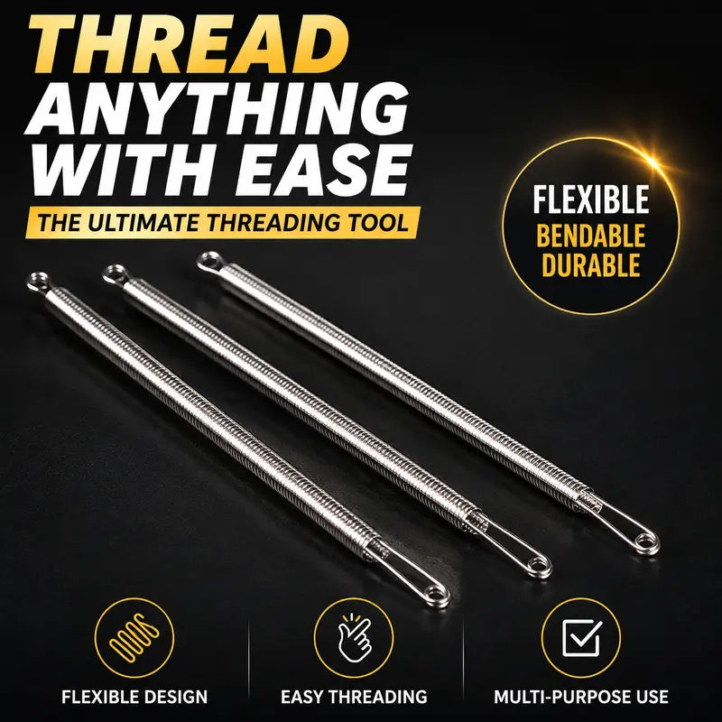 🧵 Flexible Drawstring Threader Tool – 5 PCS Stainless Steel Cord Repair Set