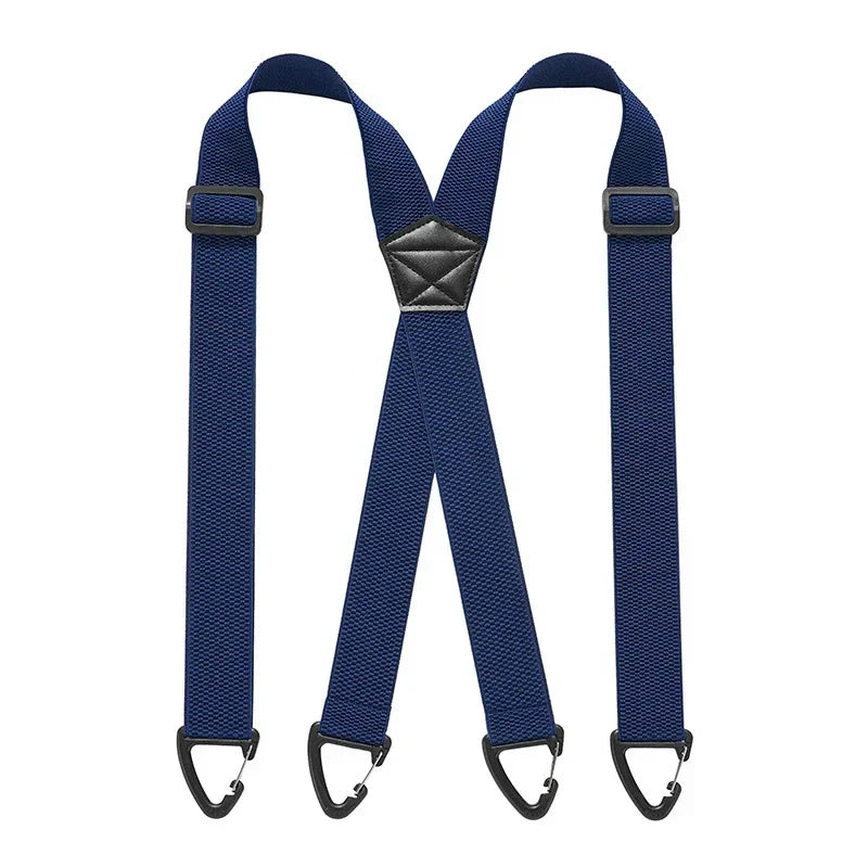 💪 Heavy-Duty Men’s Suspenders with Hook Clips – Adjustable X/Y-Back Work Suspenders