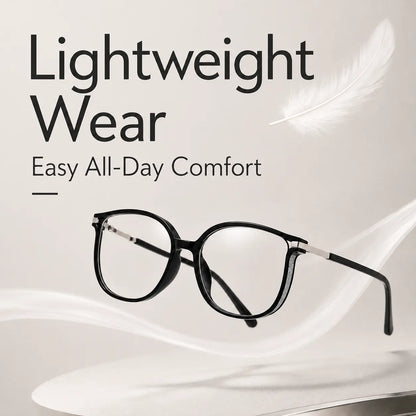 Blue Light Blocking Glasses | Unisex Photochromic Lenses, Lightweight Semi-Rimless Metal Frame