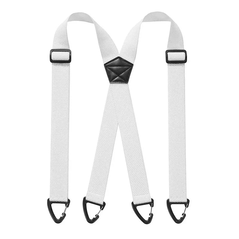 💪 Heavy-Duty Men’s Suspenders with Hook Clips – Adjustable X/Y-Back Work Suspenders