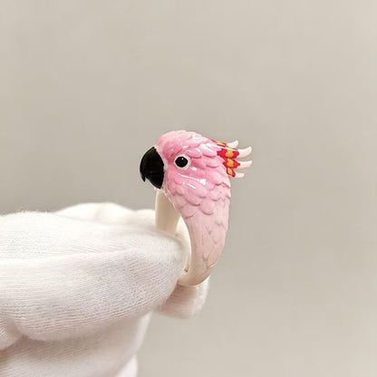 🏆Best Seller⚡ 3D Parrot Open Mouth Ring Realistic Sculpted Parrot Animal Statement Ring