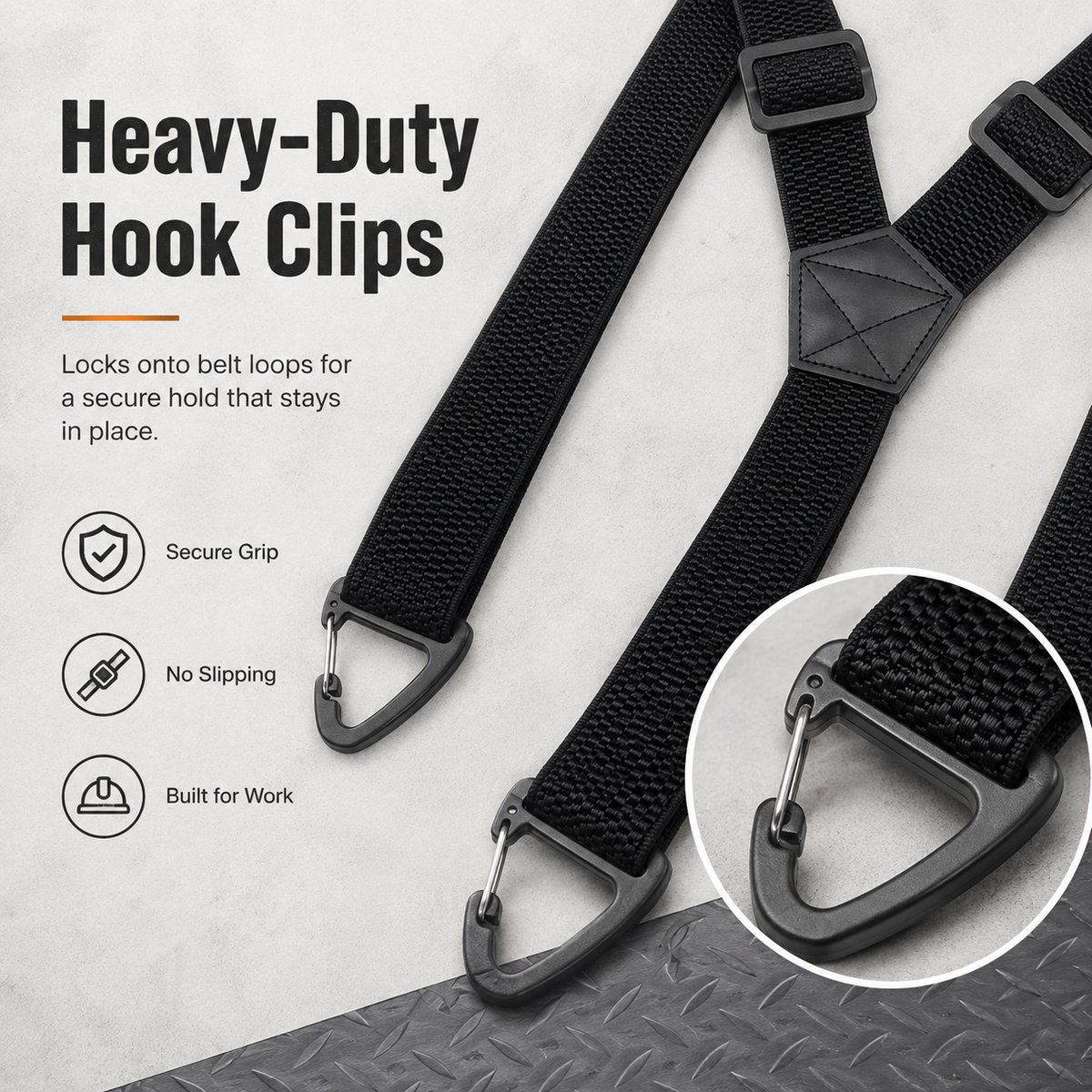 💪 Heavy-Duty Men’s Suspenders with Hook Clips – Adjustable X/Y-Back Work Suspenders