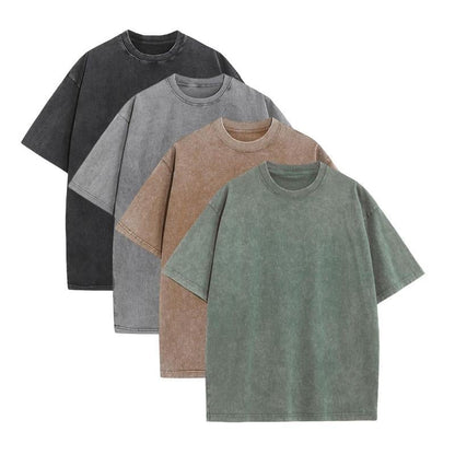 1/4 Pack Oversized T shirts for Men Gym Vintage Heavyweight T Shirts Cotton Workout Acid Wash Baggy Tees