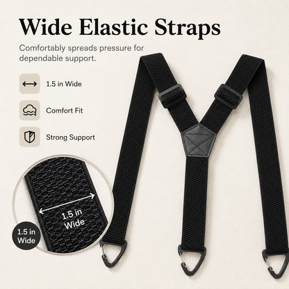💪 Heavy-Duty Men’s Suspenders with Hook Clips – Adjustable X/Y-Back Work Suspenders