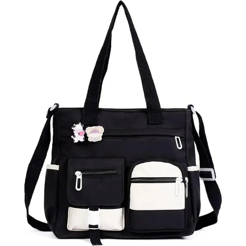 👜 Large Capacity Canvas Tote Bag – Casual Shoulder & Crossbody Bag for College, Work & Everyday Use