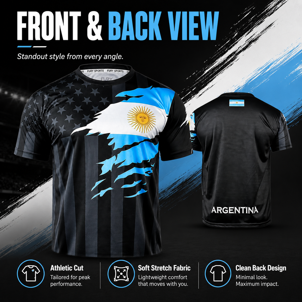 USA x Argentina Fusion Soccer Jersey – Premium Fan Edition | Lightweight Breathable Athletic Football Shirt for Match Day & Everyday Wear