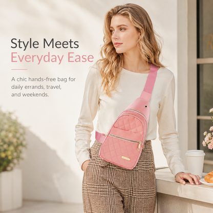 Women's Solid Color Quilted Waterproof Belt Bag