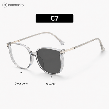 Unisex Daily Wear Semi-Rimless Metal Frame Blue Light Blocking Glasses - Lightweight, Comfortable, Photochromic PC Lenses