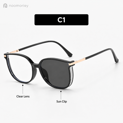 Blue Light Blocking Glasses | Unisex Photochromic Lenses, Lightweight Semi-Rimless Metal Frame