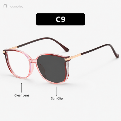 Blue Light Blocking Glasses | Unisex Photochromic Lenses, Lightweight Semi-Rimless Metal Frame