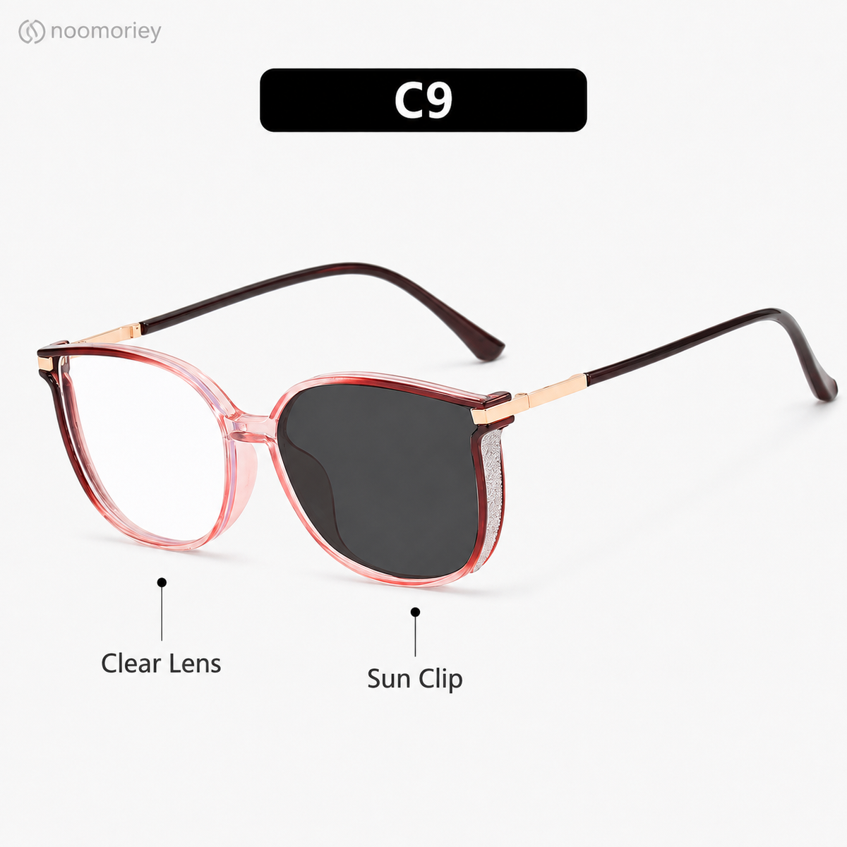 Blue Light Blocking Glasses | Unisex Photochromic Lenses, Lightweight Semi-Rimless Metal Frame