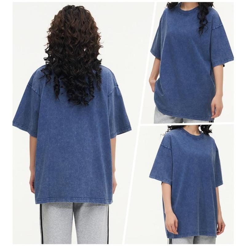 1/4 Pack Oversized T shirts for Men Gym Vintage Heavyweight T Shirts Cotton Workout Acid Wash Baggy Tees