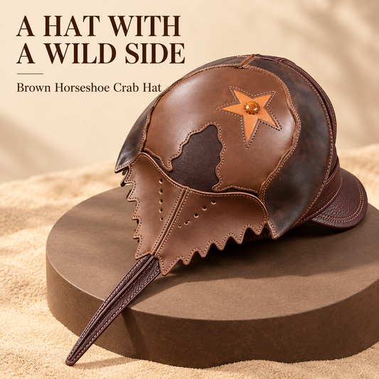 Brown Horseshoe Crab Hat – Sculptural Statement Cap
