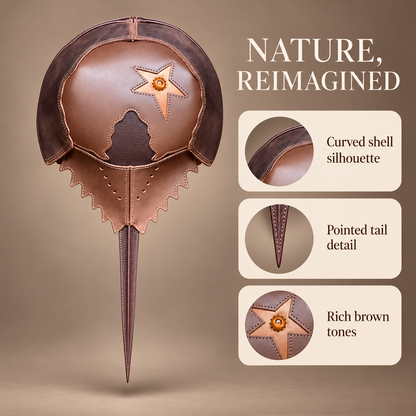 Brown Horseshoe Crab Hat – Sculptural Statement Cap