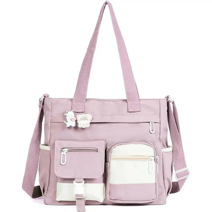 👜 Large Capacity Canvas Tote Bag – Casual Shoulder & Crossbody Bag for College, Work & Everyday Use